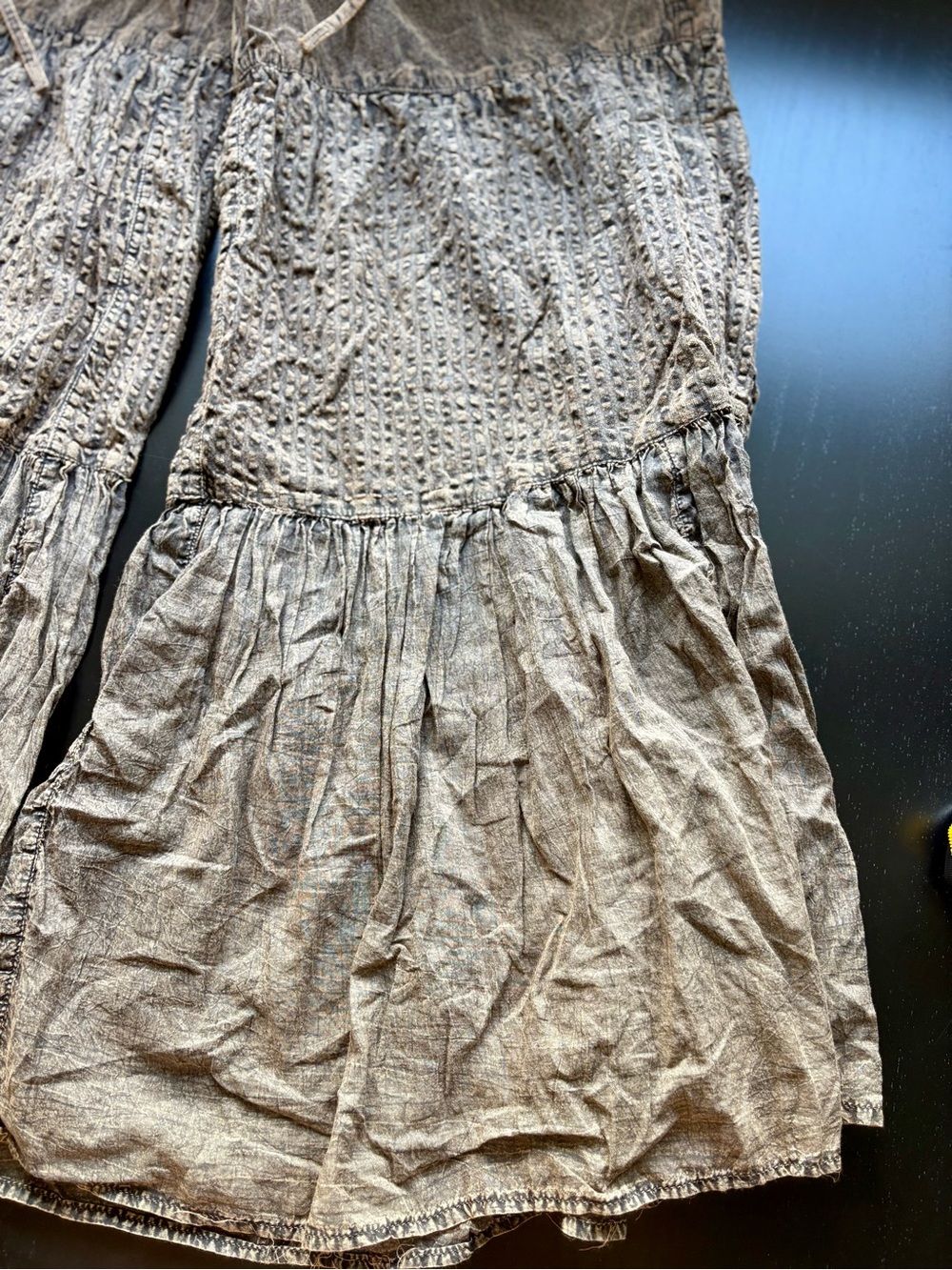 Young Threads NWT Boho Chic Tiered Patch Inserted Corduroy Mocha Wide Leg Pants - Picture 10 of 17